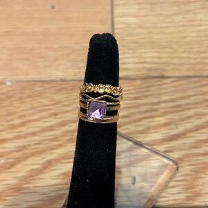 Gold Ring with Purple Gemstone